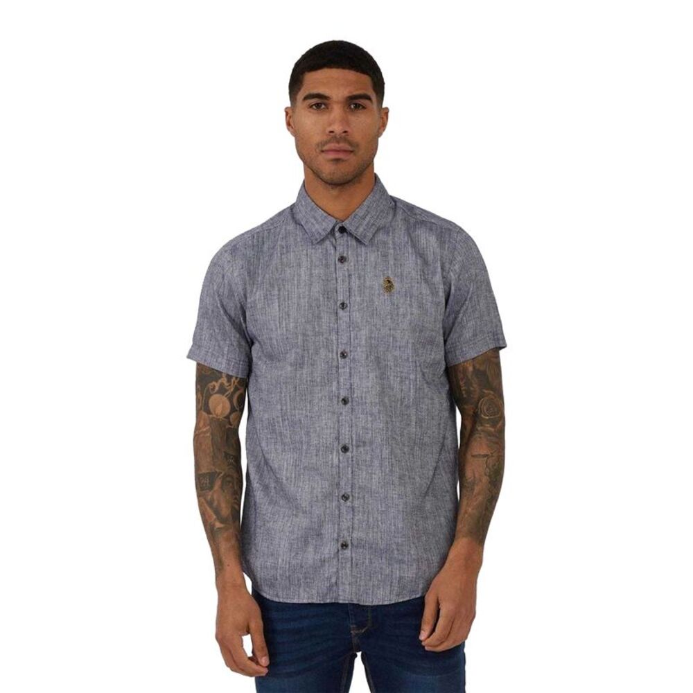 Luke 1977 Mens Linen Tailored Shirt / Navy